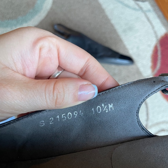 Stuart Weitzman Round toe Leather Slingback Patent leather Cap toe wedges W 10.5 - Picture 9 of 10